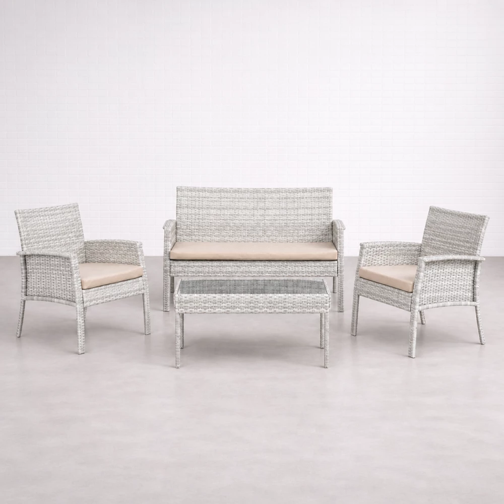 4 Seat Rattan Set Hire Ffff
