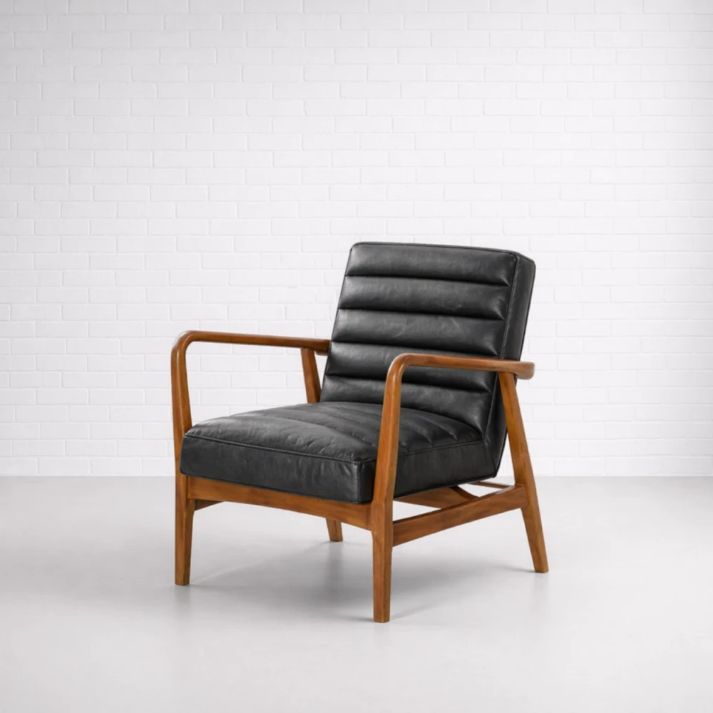 Black Downtown Armchair Hire Leather F