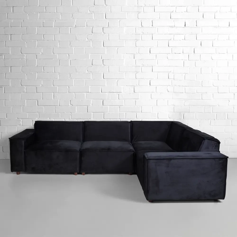 Black Modular Sofa Hire L Shape F
