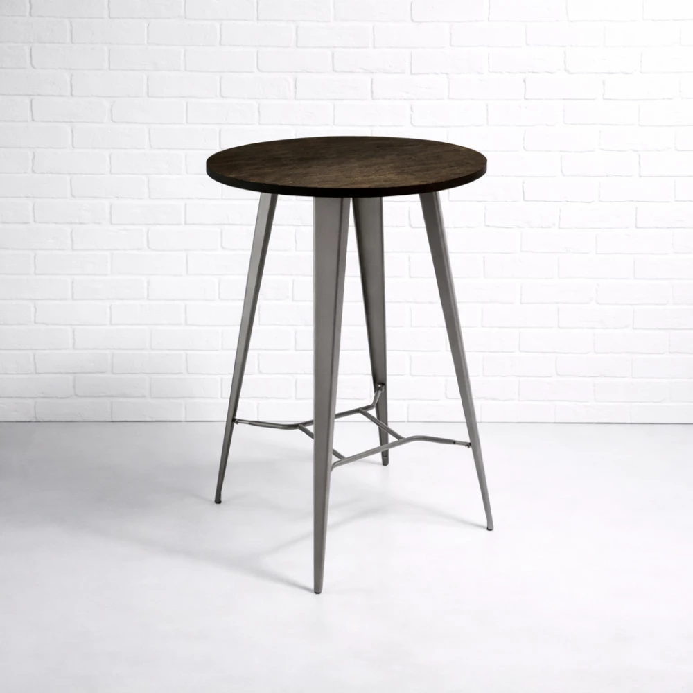 Round Industrial Poseur Table Hire B