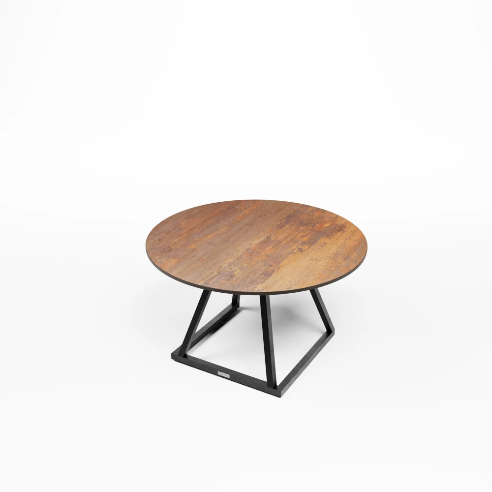 Trap Low Table Wood Round Top