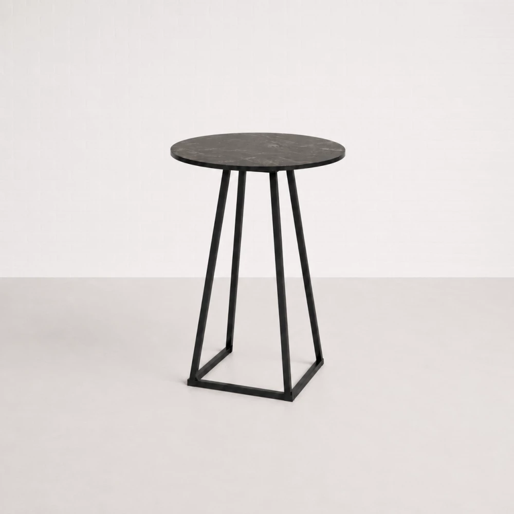 Trap Poseur Table Black Frame Round Top 2ff