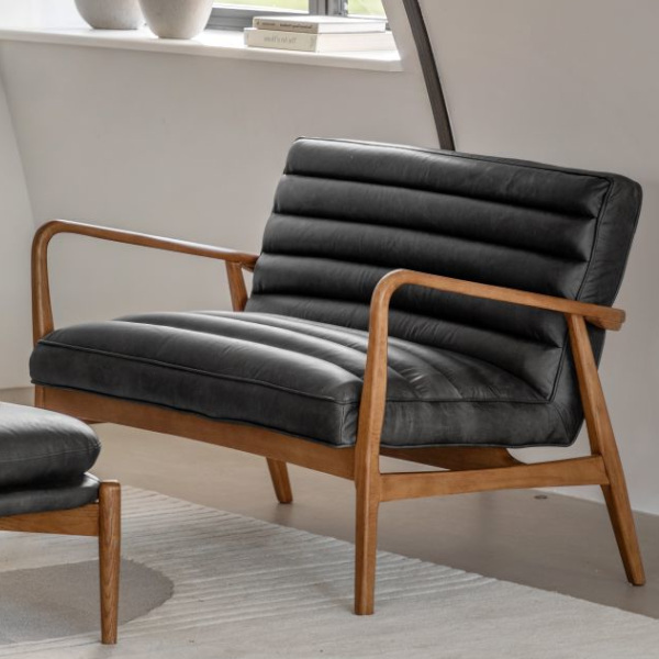 black broadway leather sofa hire r
