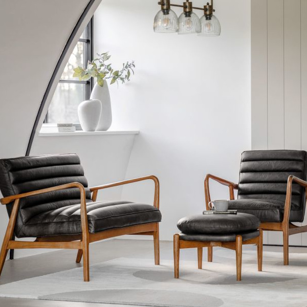 black broadway leather sofa hire2