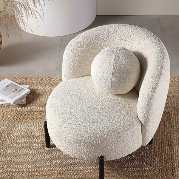 boucle curve armchair hire3