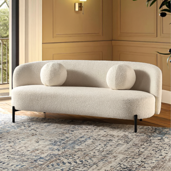 boucle curve sofa hire3