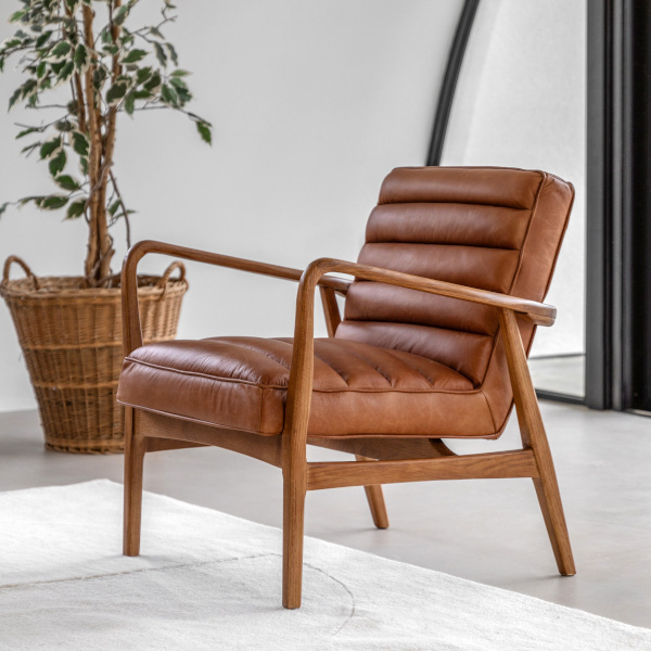brown broadway leather armchair hire