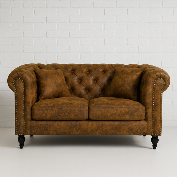 brown suede chesterfield sofa hire f2