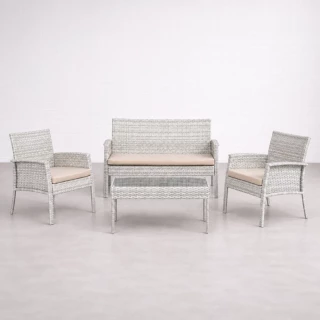 4 Seat Rattan Furniture Set Hire