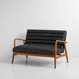 Downtown Leather Sofa (Black)
