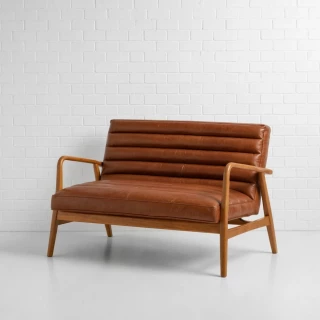 Downtown Leather Sofa (Brown)