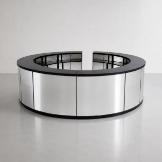 Round Mirror Bar (Silver) Full